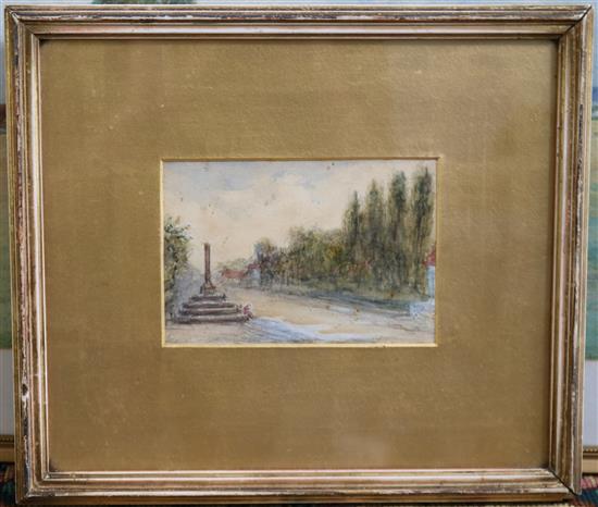 J. E. Mackintosh-Gow Farm scenes and view of a war memorial(-)